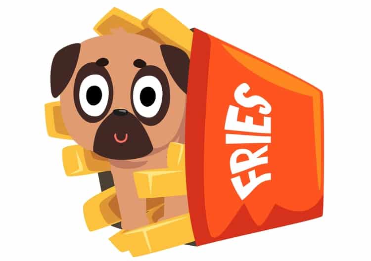 dog inside a fries graphics