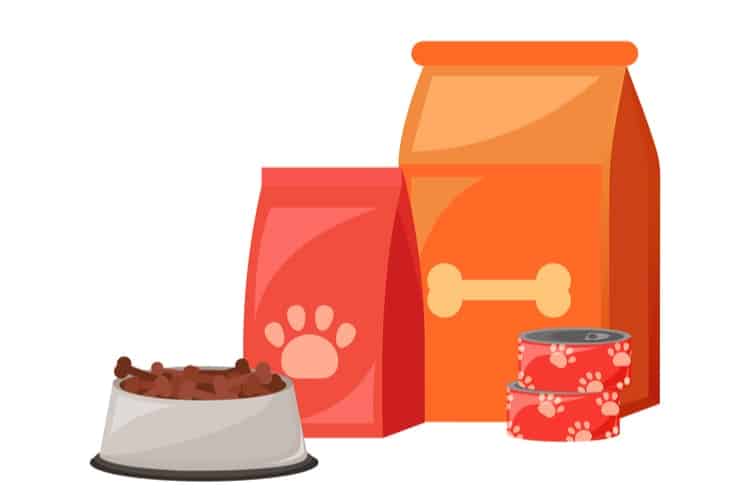 animated picture of dog food and kibble