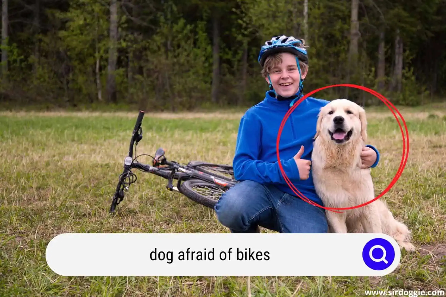 Cyclist posing with his dog
