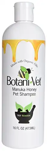 BotaniVet Certified Organic Manuka Honey Pet Shampoo 16 Oz - 100% Natural Ingredients - Veterinary Dermatologist Formulated for Allergies and Itching