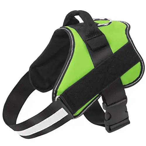 Bolux Dog Harness, No-Pull Reflective Dog Vest, Breathable Adjustable Pet Harness with Handle for Outdoor Walking - No More Pulling, Tugging or Choking (Green, S)