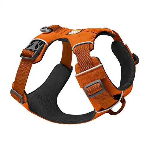 RUFFWEAR, Front Range Dog Harness, Reflective and Padded Harness for Training and Everyday, Campfire Orange, Medium