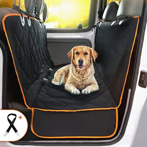 Dog car seat Cover for Back seat for Cars & SUVs - Durable pet car seat Cover Backseat Protector, Nonslip Dog Hammock for car, Waterproof Scratchproof Rear seat Cover Against Dirt, Fur, W/ Side Fl...
