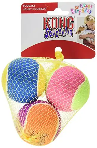 KONG Air Dog Squeakair Birthday Balls Dog Toy (9 Balls), Medium