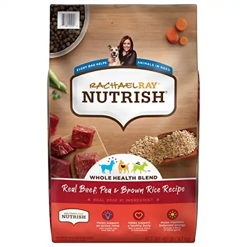 Rachael Ray Nutrish Premium Natural Dry Dog Food, Real Beef, Pea, & Brown Rice Recipe, 40 Pounds (Packaging May Vary)