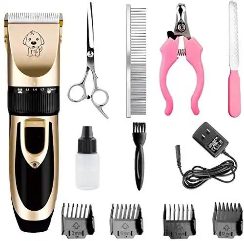 Acare Dog Clippers for Grooming, Professional Hair Trimmer, Hair Clippers for Dog/Cat, Quiet Cordless Rechargeable Dog Grooming Kit for Dog Grooming