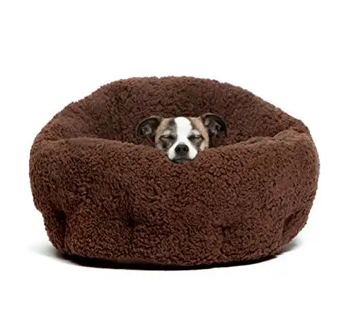 Best Friends by Sheri OrthoComfort Deep Dish Cuddler (20x20x12) - Self-Warming Cat and Dog Bed, Brown