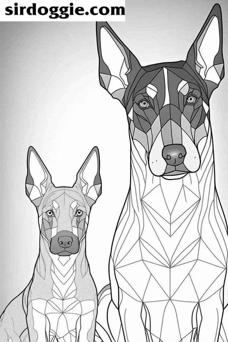 geometric coloring doberman 1