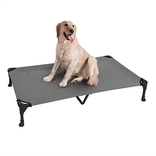 Veehoo Cooling Elevated Dog Bed, Portable Raised Pet Cot with Washable & Breathable Mesh, No-Slip Rubber Feet for Indoor & Outdoor Use, X Large, Silver Gray