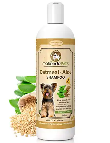 Oatmeal Shampoo for Dogs with Aloe Vera. Hypoallergenic Dog Shampoo for Allergies and Itching. Ideal Pet Shampoo for your Dog Grooming Supplies - Dog Bathing Supplies. Best Cat Shampoo & Puppy Sha...